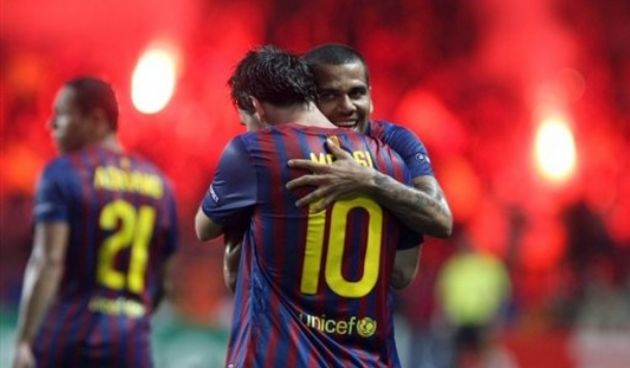Messi and Alves, foto: AP Photo