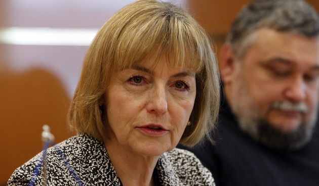 Zagreb, 210113.
Hotel Dubrovnik.
Okrugli stol Politicke akademije Hrvatske narodne stranke na temu “Useljenicka politika”. Na skupu su izmedjuostalih govorili Vesna Pusic i Davor Gjenero.
Na fotografiji: Vesna Pusic.
Foto: Davor Pongracic / CROPIX