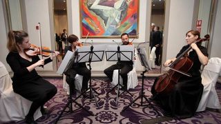 Pod potkroviteljstvom Americke gospodarske komore i americkog veleposlanstva u hotelu Sheraton odrzana je humanitarna vecera za razminiravanje. Kenneth Merten, Susan Merten, Ivan Vidakovic, Andrea Doko Jelusic. Photo: Grgur Zucko/PIXSELL