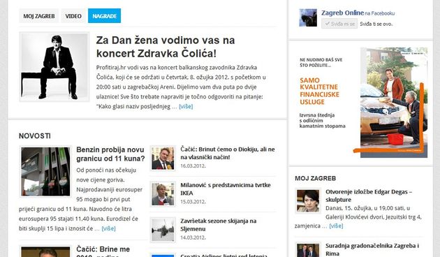 Redizajniran portal Zagreb Online