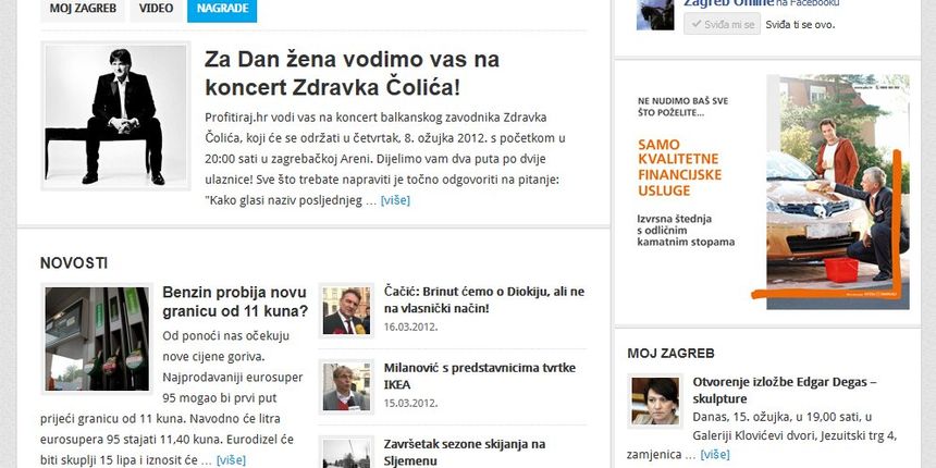 Redizajniran portal Zagreb Online Redizajniran portal Zagreb Online