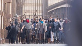 Jamie Dornan na setu snimanja filma Robin Hood Origins