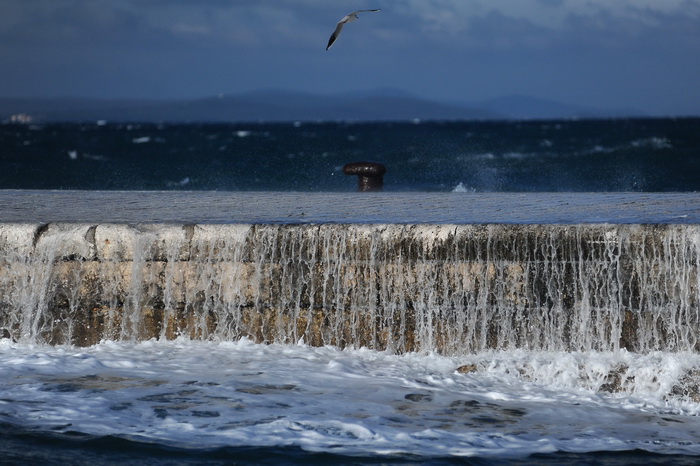 Zadar, 281212.
U Zadru trenutno puse jaka tramontana (sjeverozapadni vjetar) koji na rivi stvara zanimljive prizore. Unatoc jakom vjetru i valovima, trajekti i katamarani plove redovito.
Na fotografiji: detalj s rive.
Foto: Luka Gerlanc / CROPIX Zadar, 281212.
U Zadru trenutno puse jaka tramontana (sjeverozapadni vjetar) koji na rivi stvara zanimljive prizore. Unatoc jakom vjetru i valovima, trajekti i katamarani plove redovito.
Na fotografiji: detalj s rive.
Foto: Luka Gerlanc / CROPIX