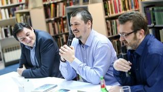 Zagreb – U knjiznici Bogdan Ogrizovic odrzana je promocija novog romana iz biblioteke Balkan Noir: Mima i kvadratura duga, Zelimir Peris. Photo: Petar Glebov/PIXSELL