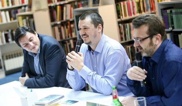 Zagreb – U knjiznici Bogdan Ogrizovic odrzana je promocija novog romana iz biblioteke Balkan Noir: Mima i kvadratura duga, Zelimir Peris. Photo: Petar Glebov/PIXSELL