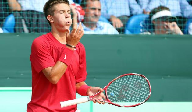 13.09.2013., stadion Stella Maris, Umag – Kvalifikacije za Svjetsku skupinu Davis cupa, Hrvatska – Velika Britanija, Borna Coric – Andy Murray. Photo: Sanjin Strukic/PIXSELL