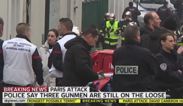 Pariz, teroristicki napad na redakciju Charlie Hebdo, Screenshot: BBC, Sky News, Foto: Index