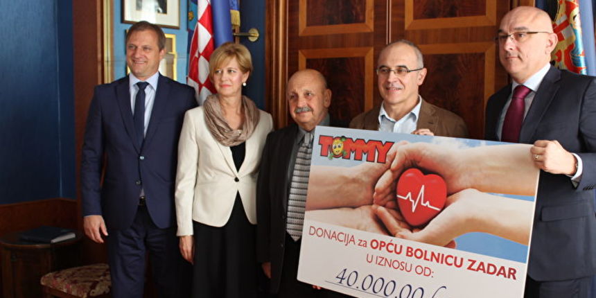 Tommy donirao 40 tisuća kuna Općoj bolnici Zadar Tommy donirao 40 tisuća kuna Općoj bolnici Zadar