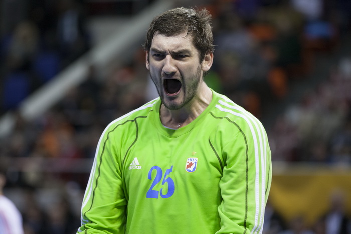 Zaragoza, Spanjolska, 230113.
Gradska dvorana Principe Felipe.
Svjetsko prvenstvo u rukometu za muskarce Spanjolska 2013.
Utakmica cetvrtfinala izmedju reprezentacija Hrvatske i Francuske.
Na fotografiji: slavlje hrvatskih igraca nakon pobjede – Mirko Ali Zaragoza, Spanjolska, 230113.
Gradska dvorana Principe Felipe.
Svjetsko prvenstvo u rukometu za muskarce Spanjolska 2013.
Utakmica cetvrtfinala izmedju reprezentacija Hrvatske i Francuske.
Na fotografiji: slavlje hrvatskih igraca nakon pobjede – Mirko Ali