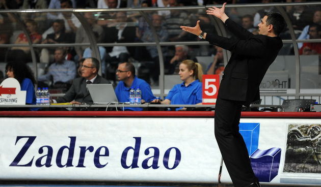 Zadar, 260413.Dvorana Kresimira Cosica. Utakmica 9. kola A1 lige za prvaka izmedju KK Zadar i KK Cibona.Na fotografiji: trener KK Zadar Ante Nazor.Foto: Luka Gerlanc / CROPIX