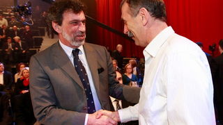 Zagreb, 261210.
HTV, studio Anton Marti, Prisavlje BB.
59. izbor sportasa 2010. godine u organizacij Sportskih novosti.
Na fotografiji: Radovan Fuchs i Josko Vlasic.
Foto: Ronald Gorsic / CROPIX