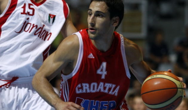 Zadar, 210810. 
Dvorana Kresimira Cosica.
Drugo kolo Svjetskog kupa, kosarkaska utakmica,
Hrvatska – Jordan.  
Na slici: igrac Hrvatske Rok Stipcevic.
Foto: Jure Miskovic / CROPIX