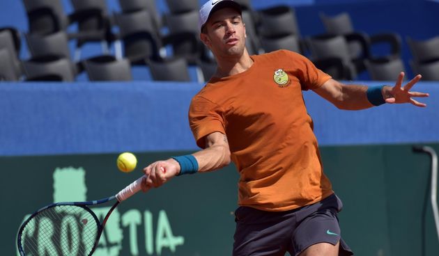 Trening Borne Ćorića uoči Davis Cup meča između Hrvatske i SAD-a