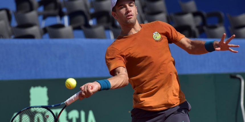 Trening Borne Ćorića uoči Davis Cup meča između Hrvatske i SAD-a