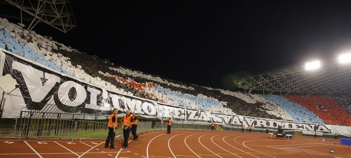 Split,190810.
Stadion Poljud.
Nogometna utakmica kvalifikacija za europsku ligu izmedju Hajduka i Unirea.
Foto: Duje Klaric / CROPIX