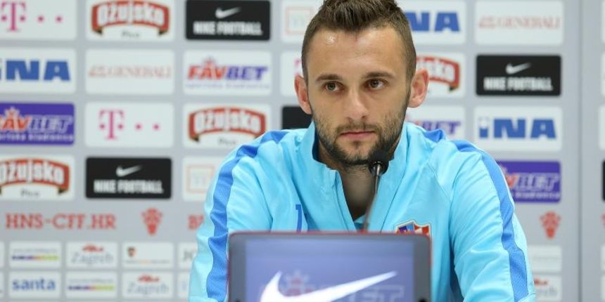 Deauville, Francuska – Konferencija za medije Hrvatske nogometne reprezentacije u Media centru u Deauvilleu. Marcelo Brozovic. Photo: Goran Stanzl/PIXSELL