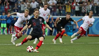 Niznji Novgorod, Rusija – Svjetsko nogometno prvenstvo 2018., osmina finala, Hrvatska – Danska 4-3 (1-1, 1-1).
