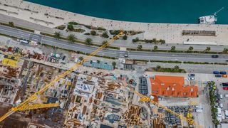 Split: Pogled iz zraka na mjesto gdje je bio hotel Marjan