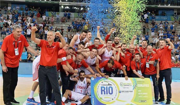 Hrvatska košarkaška reprezentacija plasirala se na OI u Rio. Foto: Hina