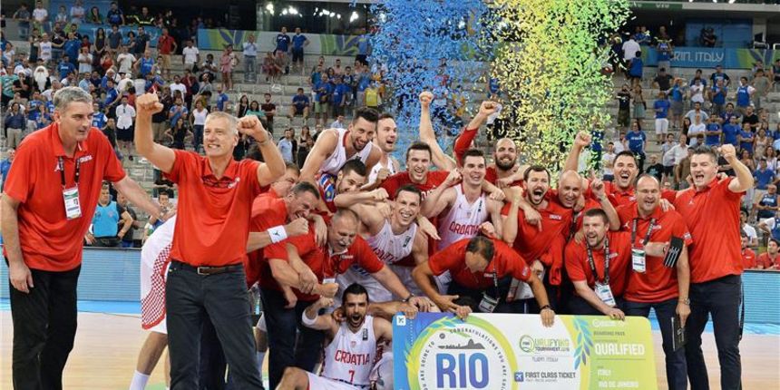 Hrvatska košarkaška reprezentacija plasirala se na OI u Rio. Foto: Hina