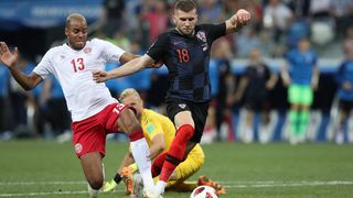 Niznji Novgorod, Rusija – Svjetsko nogometno prvenstvo 2018., osmina finala, Hrvatska – Danska 4-3 (1-1, 1-1).
