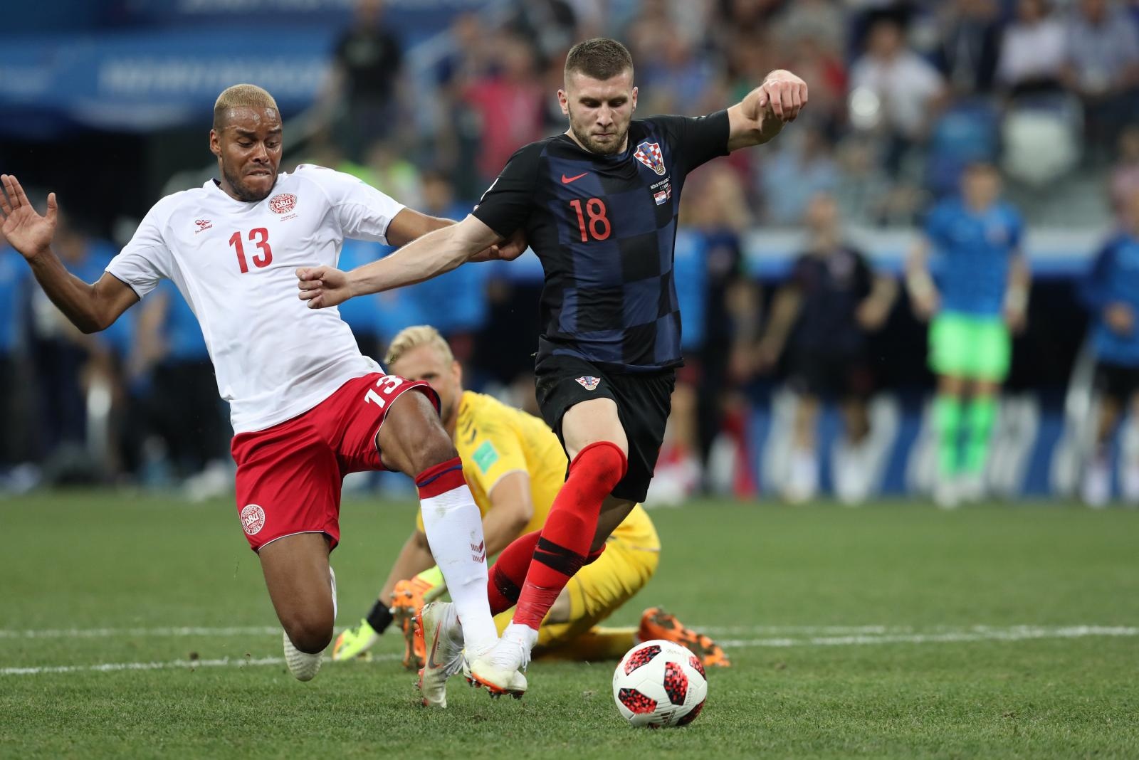 Niznji Novgorod, Rusija – Svjetsko nogometno prvenstvo 2018., osmina finala, Hrvatska – Danska 4-3 (1-1, 1-1).