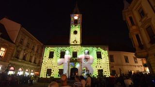 18. Spancirfest – Festival grada i gradskih setaca. 3D mapping na procelju Gradske vijecnice. TBF,  Photo: Vjeran Zganec Rogulja/PIXSELL