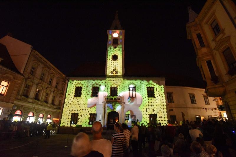 18. Spancirfest – Festival grada i gradskih setaca. 3D mapping na procelju Gradske vijecnice. TBF,  Photo: Vjeran Zganec Rogulja/PIXSELL