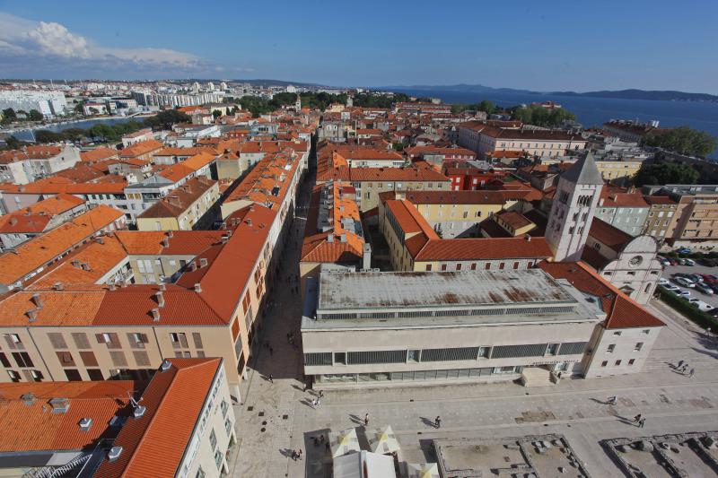 Zadar: Panoramski pogled na grad sa zvonika svete Stošije, foto: Filip Brala/PIXSELL
