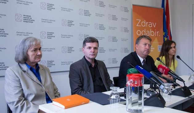 Predstavljanje novosti vezanih uz eKarton i eZdravstvo odrzano je u prostorijama HZZo-a u Margaretskoj ulici. V.d. ravnatelja HZZO-a Fedor Dorcic i ministar zdravlja Dario Nakic. Photo: Davor Puklavec/PIXSELL