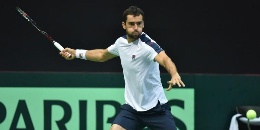 Polufinale Davis Cupa, Hrvatska – Francuska, Marin Cilic – Richard Gasquet. Photo: Hrvoje Jelavic/PIXSELL Polufinale Davis Cupa, Hrvatska – Francuska, Marin Cilic – Richard Gasquet. Photo: Hrvoje Jelavic/PIXSELL