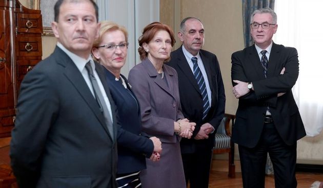 Novoizabrani clanovi Drzavnog izbornog povjerenstva prisegnuli pred predsjednikom Sabora RH. Ana Lovrin, Vesna Fabijancic Krizanic, prisega, Branko Hrvatin, dip, Drzavno izbo