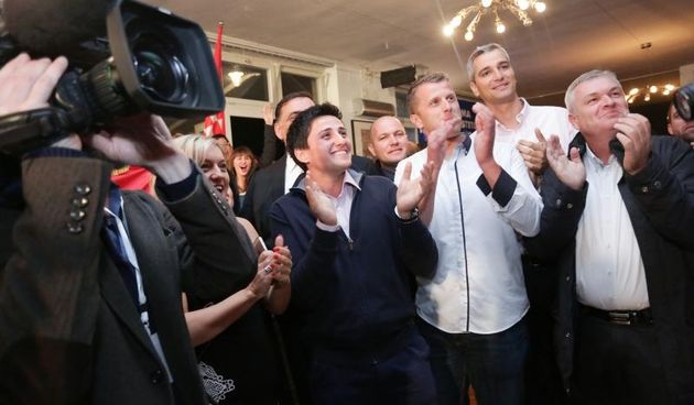 Zagreb – Atmosfera u stozeru stranke Most – nezavisnih lista uoci objave rezultata izlaznih anketa. Prema rezultatima izlazne ankete MOST nezavsnih lista osvojio 18 mandata u Saboru. Photo: Grgur Zucko/PIXSELL