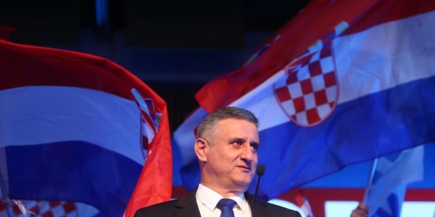 Gastro Globus, Zagreb – Nakon objave nepotpunih sluzbenih rezultata izbora Drzavnog izbornog povjerenstva (DIP-a) u stozeru Hrvatske demokratske zajednice okupljenima se obratio Tomislav Karamarko. Photo: Slavko Midzor/PIXSELL