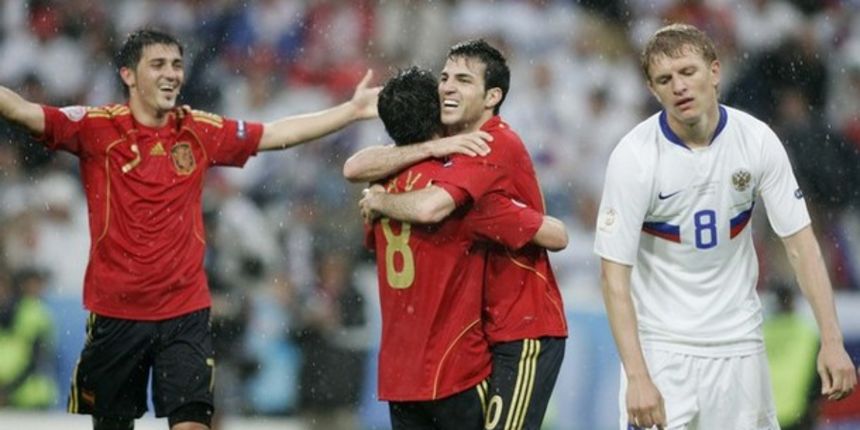 Villa, Xavi i Fabregas (Foto: Reuters)