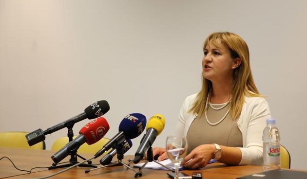 Zadar – Konferenciju za medije sazvala je direktorica Zracne luke Zemunik Katica Pupic-Bakrac jer je suocena sa smjenom kojom joj prijeti ministar Hajdas-Doncic. Photo: Filip Brala/PIXSELL