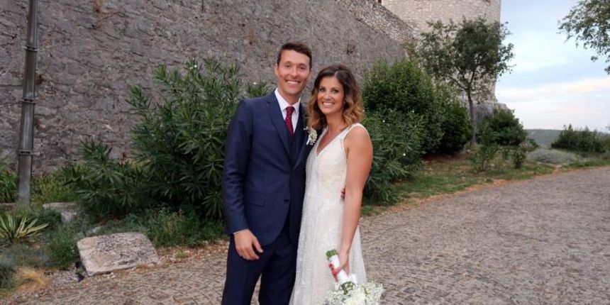 Vjencanje Ane Jelusic i Travisa Blacka na Trsatskoj gradini. Photo: Goran Kovacic/PIXSELL