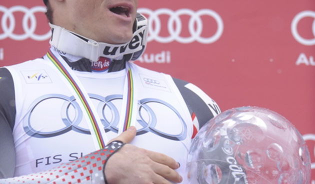 Lenzerheide, 190311. Zavrsnica Svjetskog skijaskog kupa u skijanju u svicarskom mjestu Lenzerheide, Ivica Kostelic kao najbolji skijas u ukupnom poretku osvajac velikog kristalnog globusa.  Na slici: Ivica Kostelic. Foto: Drago Sopta / CROPIX