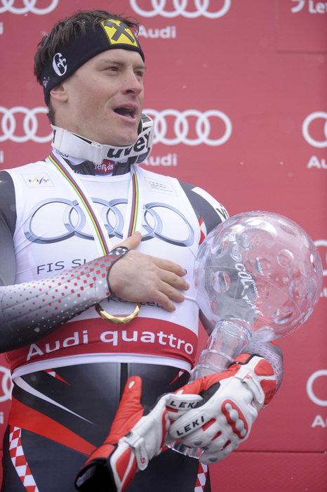 Lenzerheide, 190311. Zavrsnica Svjetskog skijaskog kupa u skijanju u svicarskom mjestu Lenzerheide, Ivica Kostelic kao najbolji skijas u ukupnom poretku osvajac velikog kristalnog globusa.  Na slici: Ivica Kostelic. Foto: Drago Sopta / CROPIX