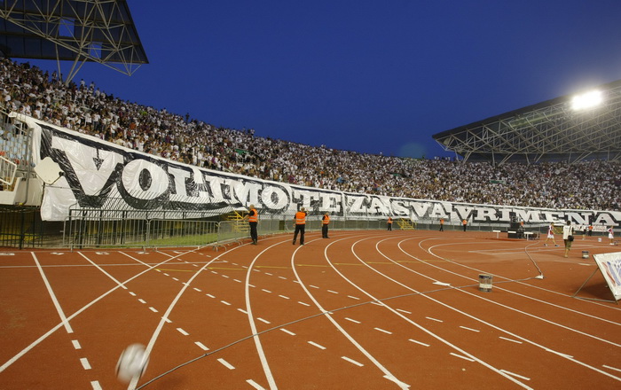 Split,190810.
Stadion Poljud.
Nogometna utakmica kvalifikacija za europsku ligu izmedju Hajduka i Unirea.
Foto: Duje Klaric / CROPIX