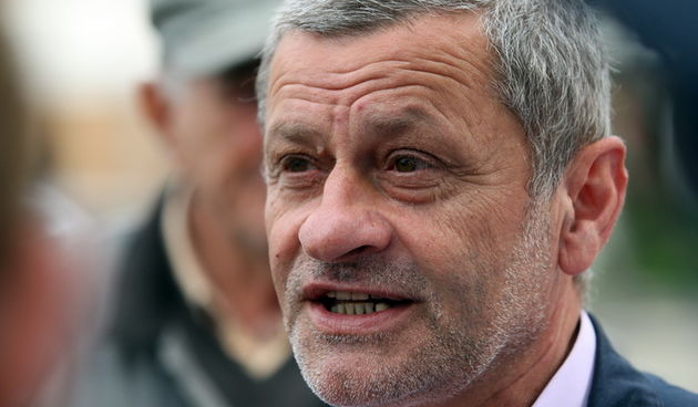 Zadar, 080513.
Branimirova obala. 
Predsjednik laburista Dragutin Lesar na Branimirovoj obali kraj mosta odrzao je konferenciju za novinare. 
Na fotografiji: Dragutin Lesar.
Foto: Jure Miskovic / CROPIX