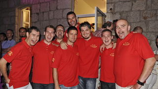 Vodice, 110611.
Obala Vladimira Natora.
Posljednja vecer CMC -a u Vodicama.
Na slici: Klapa Sv. Florijan.
Foto: Marija Mihic / CROPIX