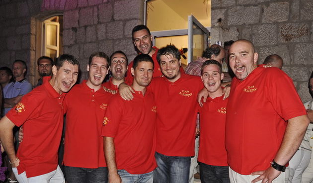 Vodice, 110611.
Obala Vladimira Natora.
Posljednja vecer CMC -a u Vodicama.
Na slici: Klapa Sv. Florijan.
Foto: Marija Mihic / CROPIX