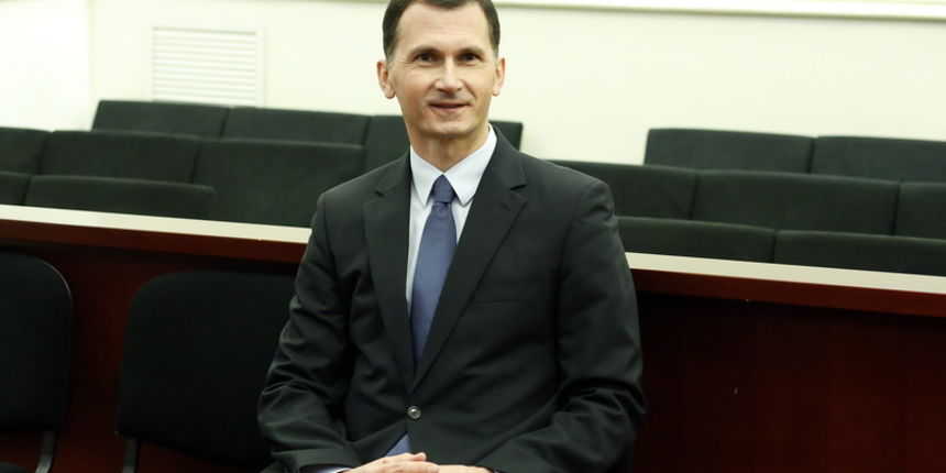 Zagreb, 110213.
Zupanijski sud na Zrinjevcu.
Nastavak sudjenja bivsem premijeru Ivi Sanaderu i drugima u slucaju Fimi media.
Na fotografiji: svjedok Dragan Primorac.
Foto: Damjan Tadic / CROPIX