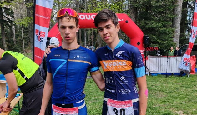 Luka i David nakon završetka super sprint kros duatlona