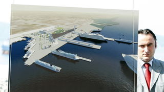 Zadar 170710
Predsjednica Vlade RH Jadranka Kosor danas je u posjetu Zadarskoj zupaniji. Premijerka je obisla gradiliste nove trajektne luke Gazenica. 
Na slici: Fotografija na kojoj se vidi kako ce izgledati buduca luka.
Foto: Jure Miskovic / CROPIX