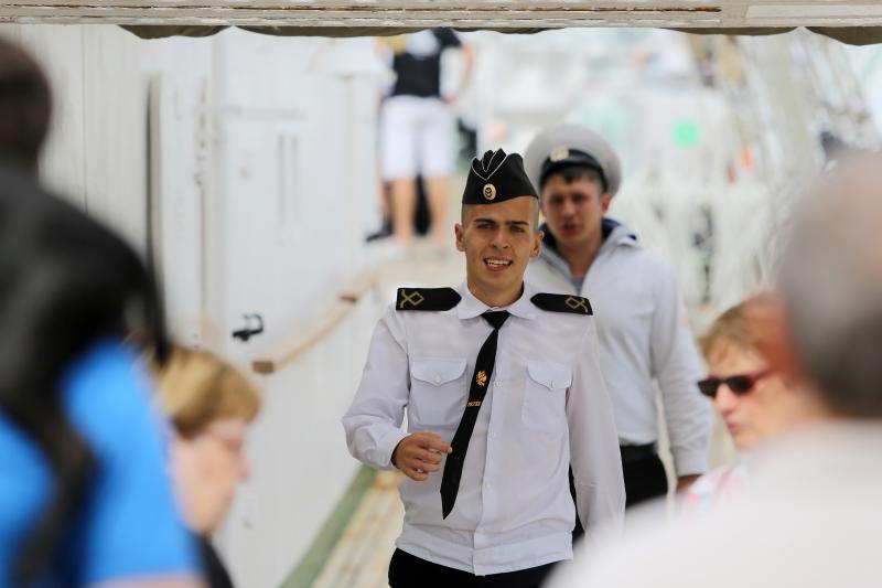 Pokraj Morskih orgulja i Pozdrava Suncu pristao je ruski skolski jedrenjak “Nadezhda”. Dug je 109 metara te ima tri jarbola. Photo: Filip Brala/PIXSELL