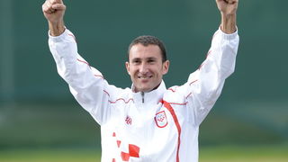 London, 060812.
Hrvatski strijelci Anton Glasnovic i Giovanni Cernogoraz u finalu trapa tijekom Olimpijskih Igara u Londonu.
Na fotografiji: Giovanni Cernogoraz osvojio je zlato.
Foto: Drago Sopta / CROPIX