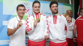 Hrvatski olimpijci svečano dočekani na Plesu. Sandra Perković, Šime Fantela, Igor Marenić, Tonči Stipanović. Photo: Luak Sanzl/PPIXSELL Hrvatski olimpijci svečano dočekani na Plesu. Sandra Perković, Šime Fantela, Igor Marenić, Tonči Stipanović. Photo: Luak Sanzl/PPIXSELL