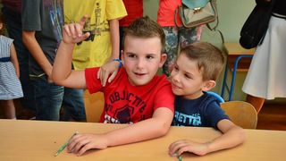 Prvi dan škole u OŠ Stanovi  ; foto Iva Perinčić